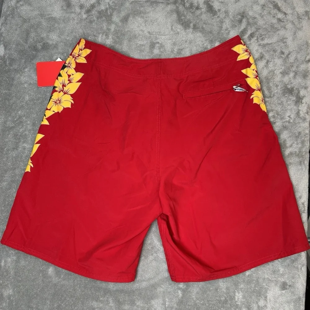2-Pack Quiksilver Boardshorts Mens Size 36 Red Floral Surf Swim Beach Trunks-NWT